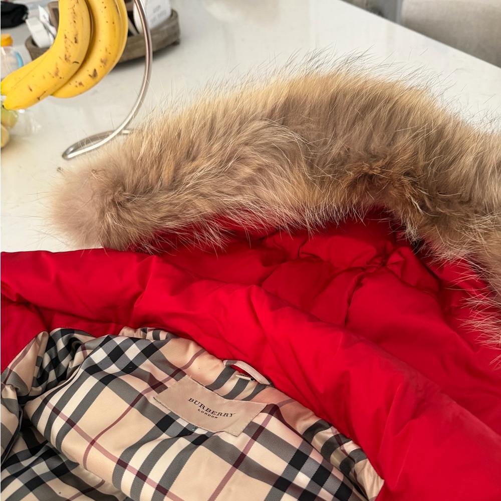 Burberry Red Jacket with Check Lining - Picture 6 of 9